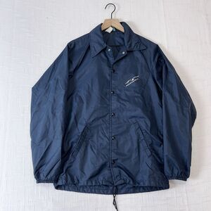 1960s Champion Running Man Coach Windbreaker Jacket S-M Vtg Blue Snaps USA Made